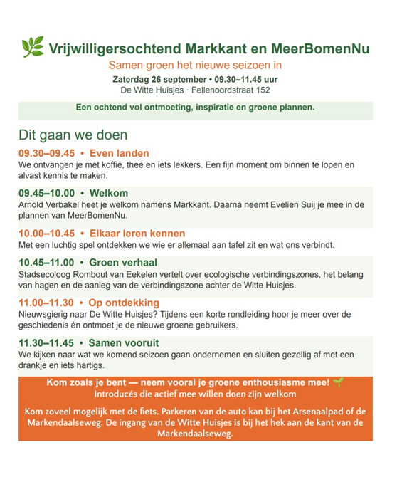 Vrijwilligersochtend Markkant en MeerBomenNu